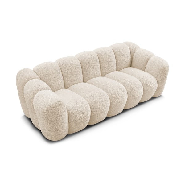 Divano beige con rivestimento in bouclé 232 cm Hippolyte – Bobochic Paris-image-4