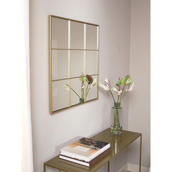 Specchio da parete con cornice in metallo color oro , 70 x 70 cm Clarita - Westwing Collection-image-3