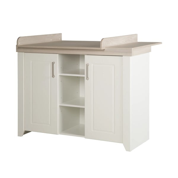 Cassettiera bassa per bambini bianca in olmo con fasciatoio 120x98 cm Felicia - Roba