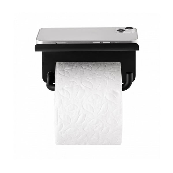 Porta carta igienica a parete in acciaio inox nero Modo - Blomus-image-2