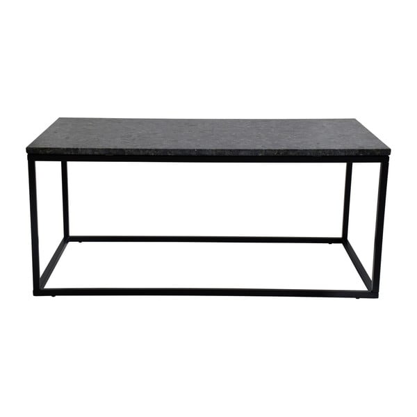 Tavolino in granito nero con base nera, lunghezza 110 cm Accent - RGE
