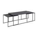 Set di tavolini da salotto color nero opaco con piano effetto marmo 3 pz 60x120 cm Infinity – Actona