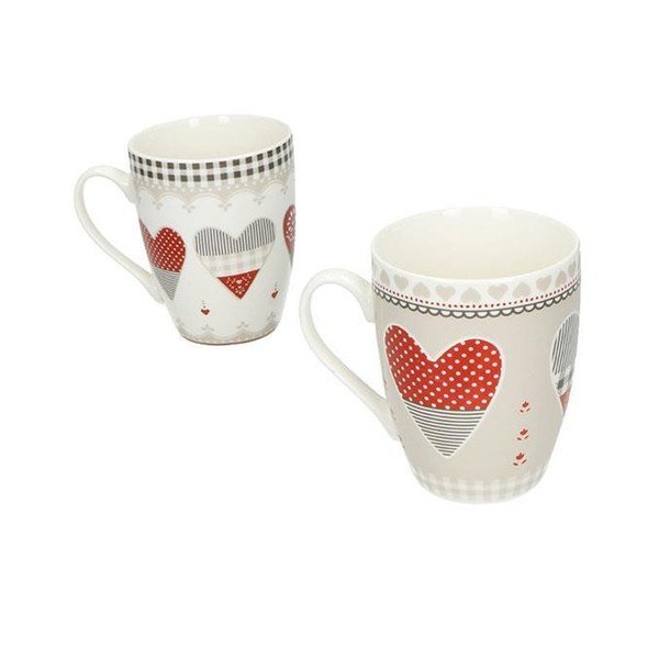 Sada 2 hrnků z kostního porcelánu Brandani Happy Days, 340 ml
