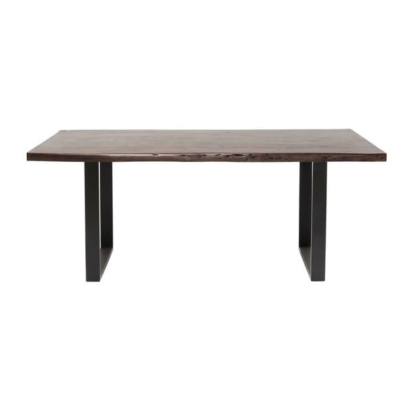 Tavolo da pranzo nero con piano in legno di acacia Natura, 180 x 90 cm - Kare Design