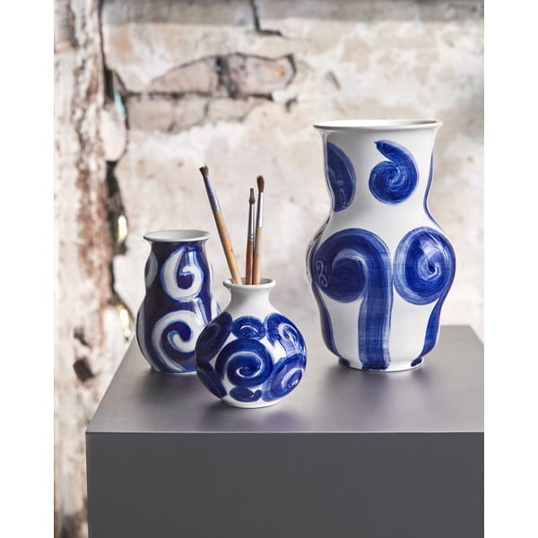 Vaso in gres blu dipinto a mano Tulle - Kähler Design-image-2