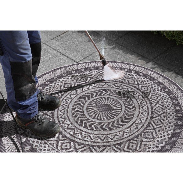 Tappeto grigio per esterni Rotondo, ø 160 cm - Ragami-image-3