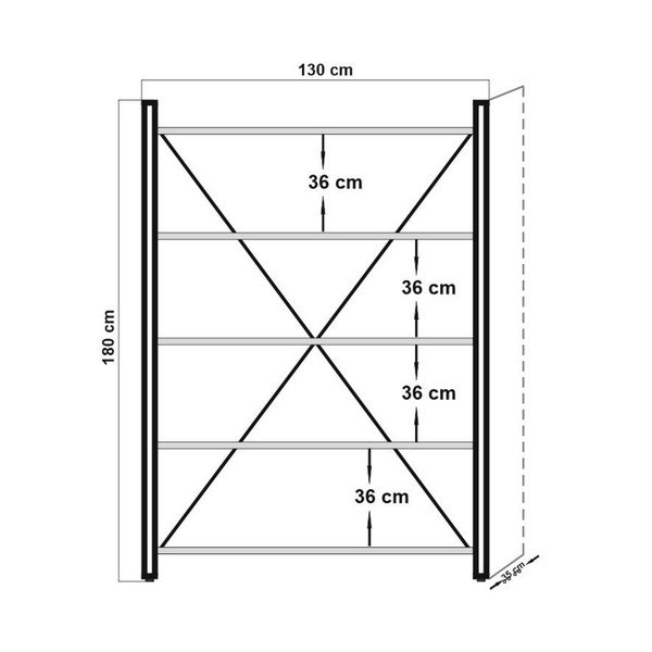 Scaffale Verona, altezza 180 cm - Sapphire-image-2
