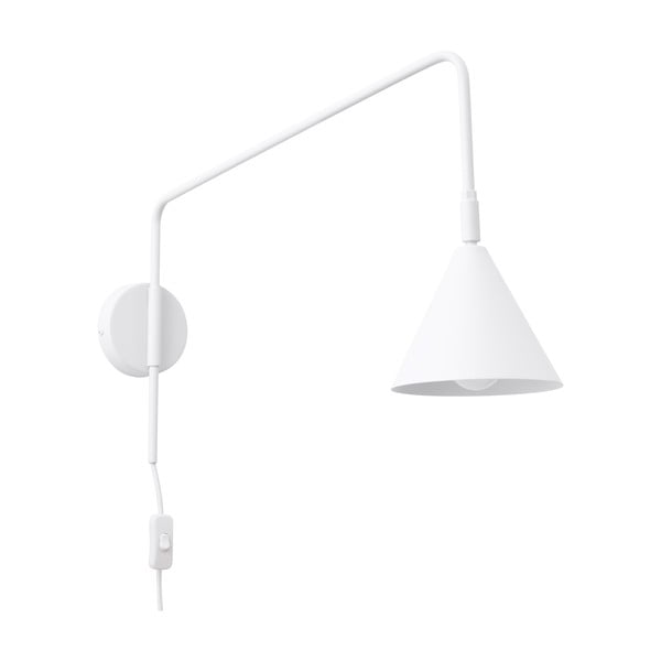 Lampada da parete bianca con alimentazione a corrente Zylo – Sollux