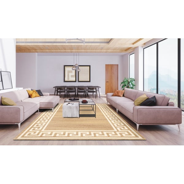 Tappeto in lana marrone chiaro 133x180 cm Cesar - Agnella-image-1