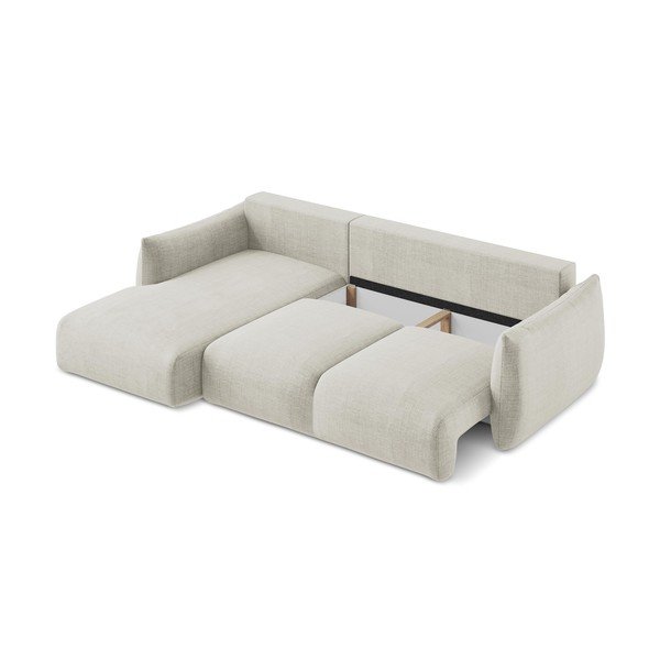 Divano angolare beige allungabile (con penisola a sinistra/con chaise lounge) Leila – Makamii-image-4