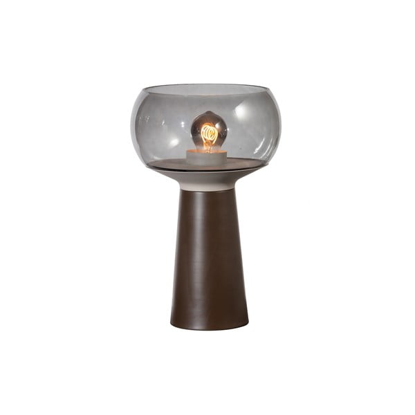 Lampada da tavolo in metallo marrone, altezza 37 cm - BePureHome