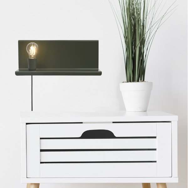 Lampada da parete verde con mensola Shelfie2 - Homemania Decor-image-1