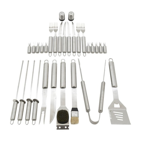 Set di 30 utensili per grigliate in valigetta di alluminio - Cattara-image-1