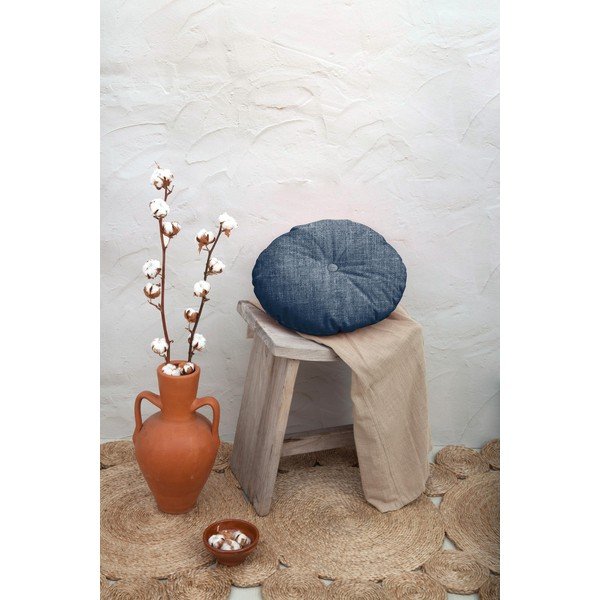 Cuscino blu Cojin Redondo Blue, ⌀ 45 cm - Really Nice Things-image-1