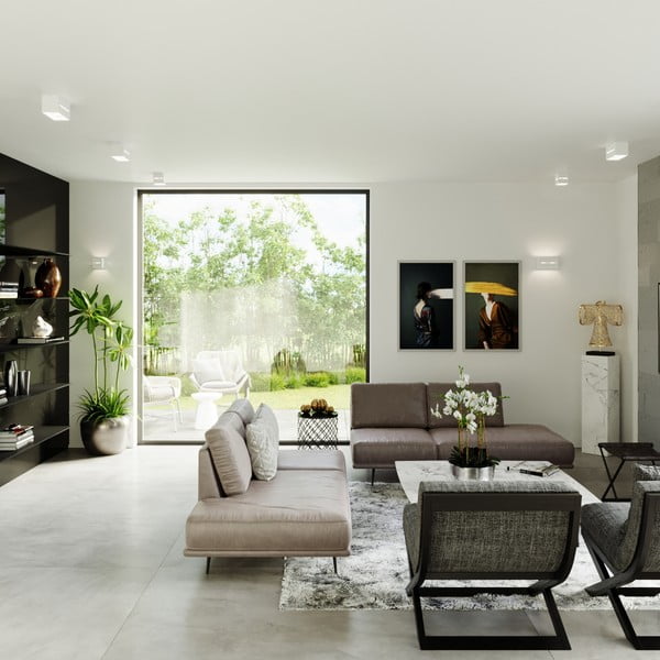 Lampada da soffitto bianca con paralume in metallo 10x10 cm Lorum - Sollux-image-4