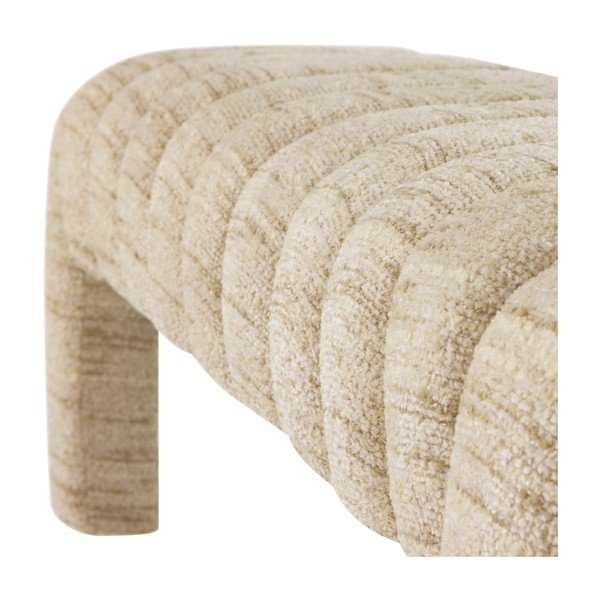 Panchina beige in imbottito con rivestimento in bouclé Frex – WOOOD-image-4