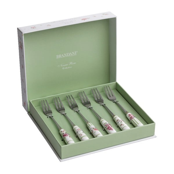 Set di 6 forchette con manico in ceramica Nonna Rosa - Brandani-image-1