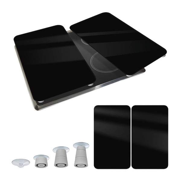 Set di 2 coperchi per fornelli in vetro temperato 30x52 cm Universal - Wenko-image-3