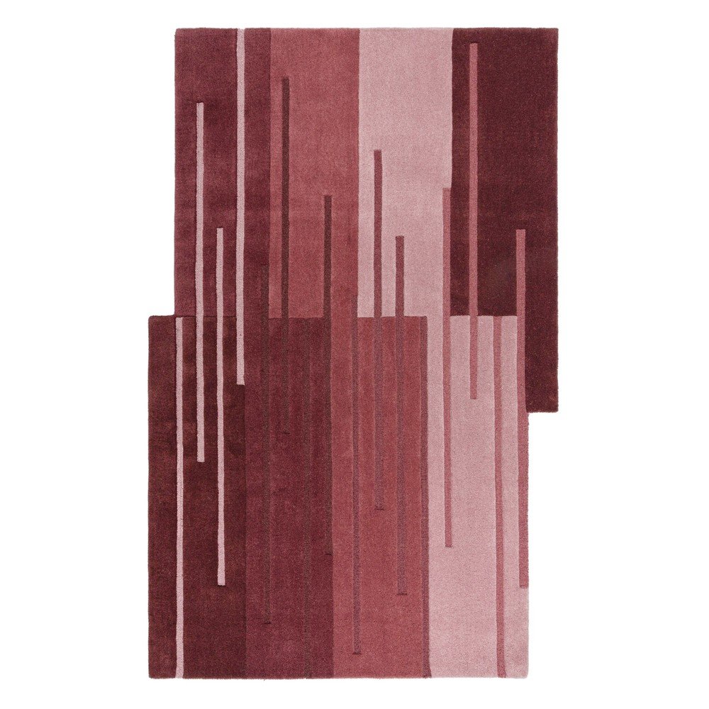 Tappeto in lana bordeaux tessuto a mano 120x180 cm Split Ombre Shaped - Flair Rugs | Tappeti