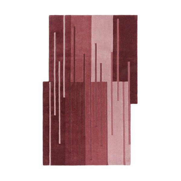 Tappeto in lana bordeaux tessuto a mano 200x290 cm Split Ombre Shaped - Flair Rugs