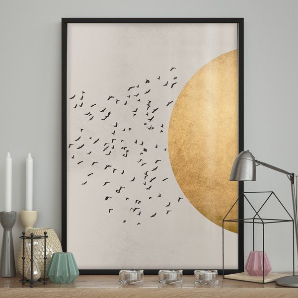 Poster da parete in cornice UCCELLI/SILHOUTTE, 50 x 70 cm Birds Silhouette - DecoKing-image-1