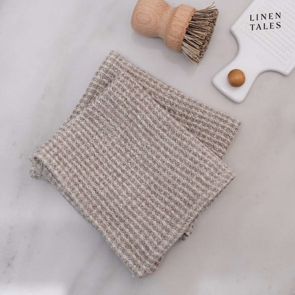 Asciugamani di lino in set da 2 26x26 cm Natural - Linen Tales
