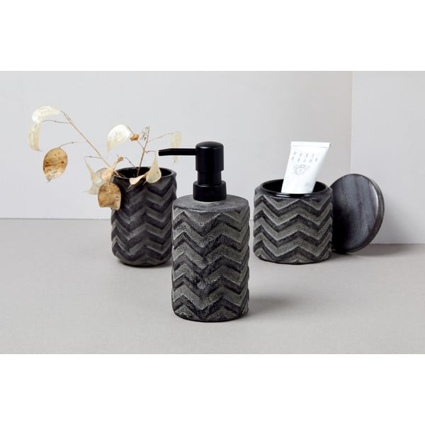 Distributore di sapone in ceramica grigia dipinta a mano, 360 ml Mantua - Wenko-image-3