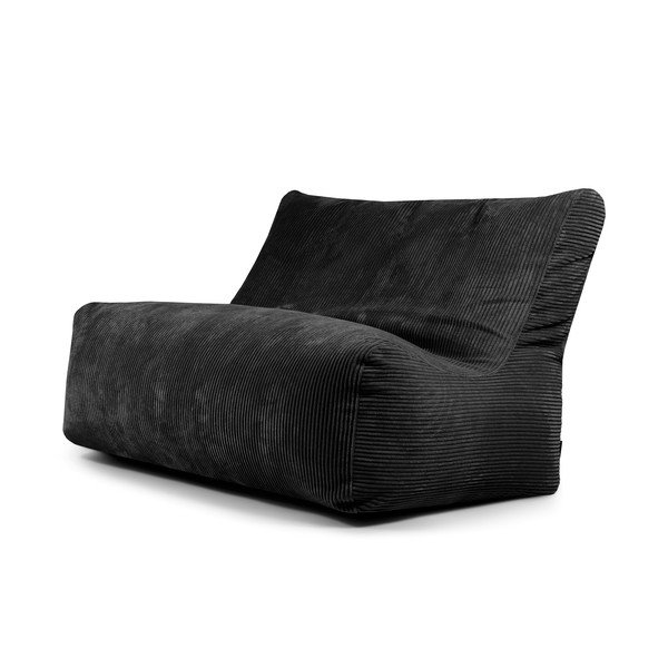 Puof a sacco nero con rivestimento in velluto a coste Sofa Seat Lounge – SLOWDOWN