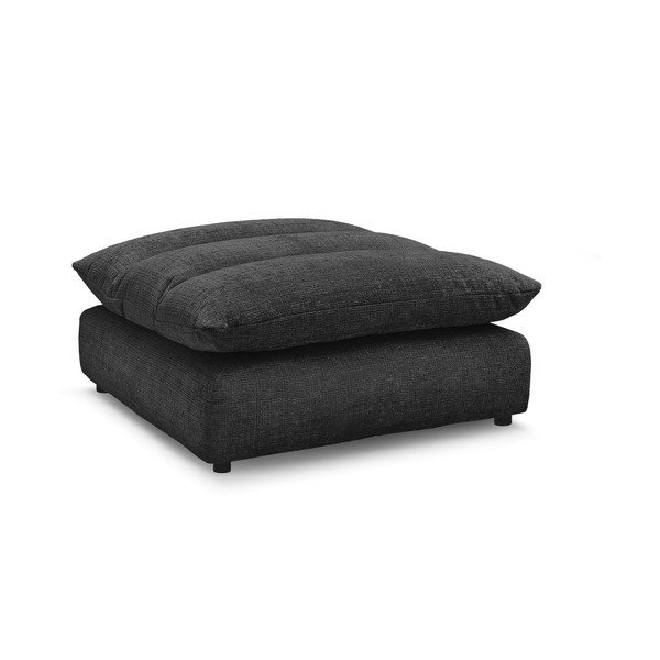 Poggiapiedi nero con rivestimento in ciniglia Neil – Bobochic Paris