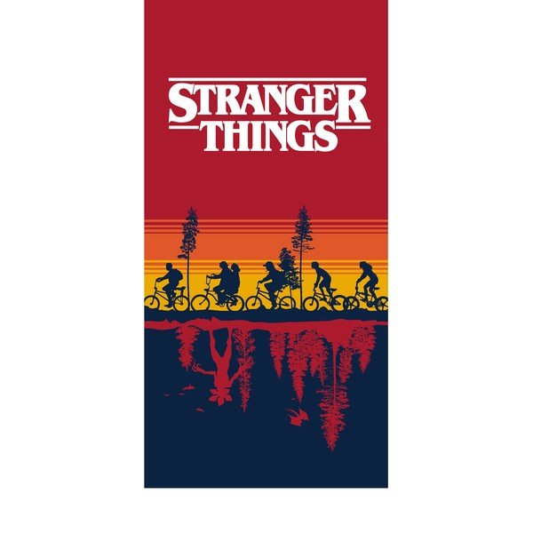 Asciugamano per bambini rosso in cotone 70x140 cm Stranger Things – Jerry Fabrics