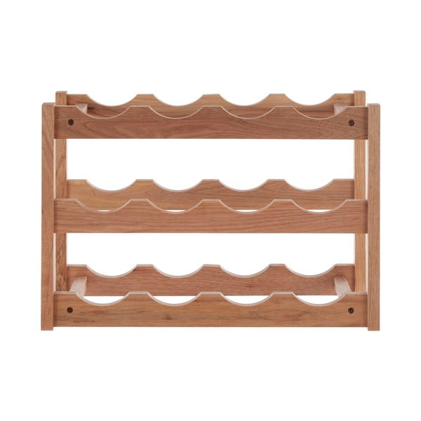 Portabottiglie in legno di noce in colore naturale 12 bottiglie Arla - Premier Housewares-image-1