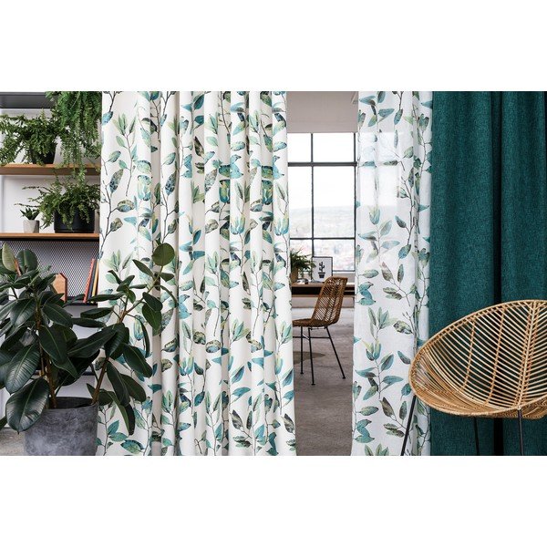 Tenda a ganci verde/crema 210x260 cm Maui - Mendola Fabrics-image-3