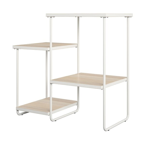 Consolle bianca con piano effetto frassino naturale 35x67 cm Dante - Støraa-image-4