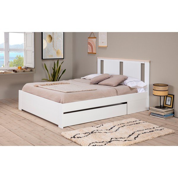 Cassetto bianco sotto il letto 137 x 147 cm Enara - Marckeric-image-1