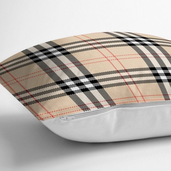 Federa decorativa beige in flanella, 45 x 45 cm - Minimalist Cushion Covers-image-1