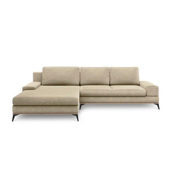 Divano letto angolare beige, angolo sinistro Planet - Windsor & Co Sofas