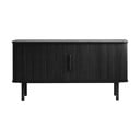 Cassettiera bassa nera in rovere con ante scorrevoli 76x160 cm Cavo - Unique Furniture