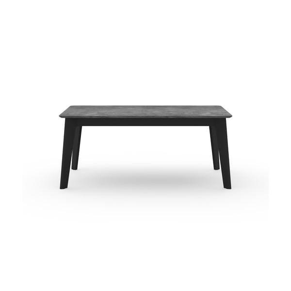 Tavolo da pranzo pieghevole nero con piano in cemento 100x180 cm Shadow - TemaHome