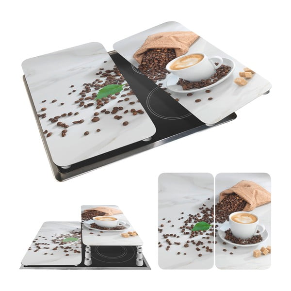 Coperchi per stufe in vetro temperato in set da 2 52x30 cm Café Aromatica - Maximex-image-3