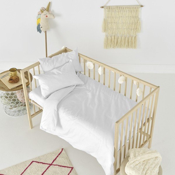 Biancheria da letto in cotone bianco per bambini, 115 x 145 cm Basic - Happy Friday-image-3