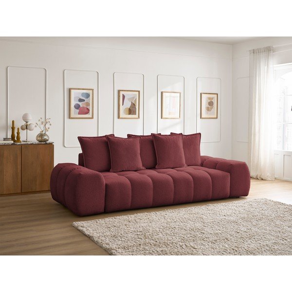Divano burgundy con rivestimento in ciniglia 278 cm Everest – Bobochic Paris-image-1