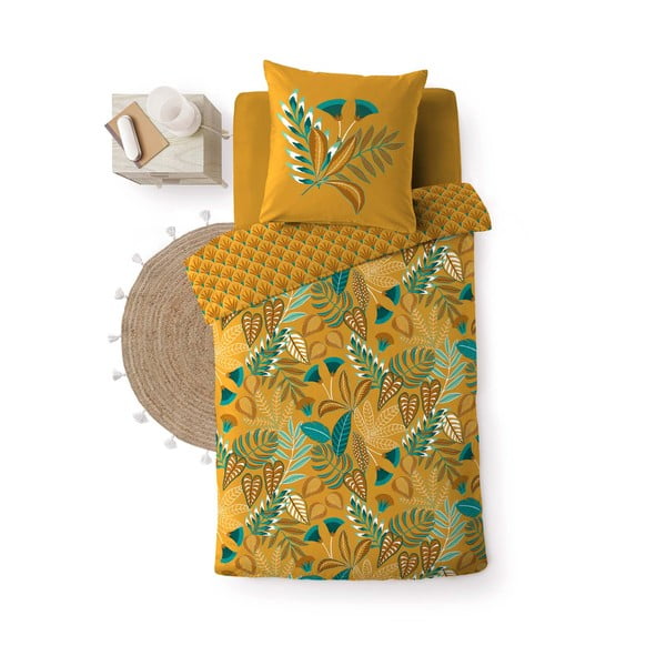 Biancheria gialla in cotone per letto singolo 140x200 cm Tilda - douceur d'intérieur