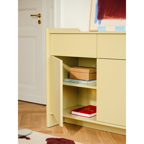 Credenza giallo chiaro 160x91x46 cm Rali – noo.ma-image-3