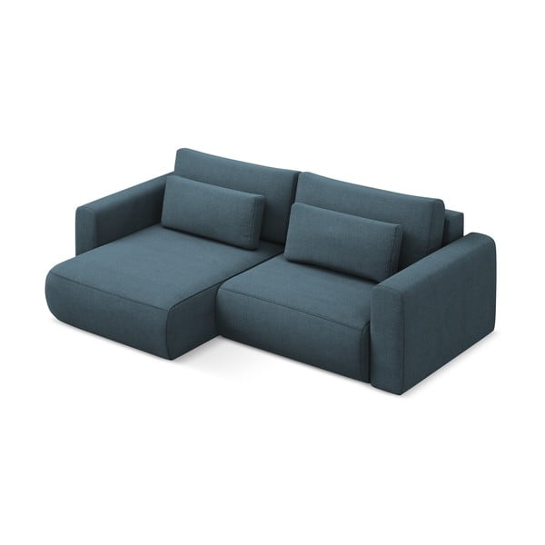 Divano angolare blu allungabile/con contenitore (con penisola a sinistra/con chaise lounge) Kapua – Makamii-image-2