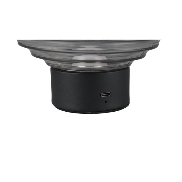 Lampada da tavolo LED dimmerabile nero-grigio con paralume in vetro (altezza 14,5 cm) Earl - Trio-image-3