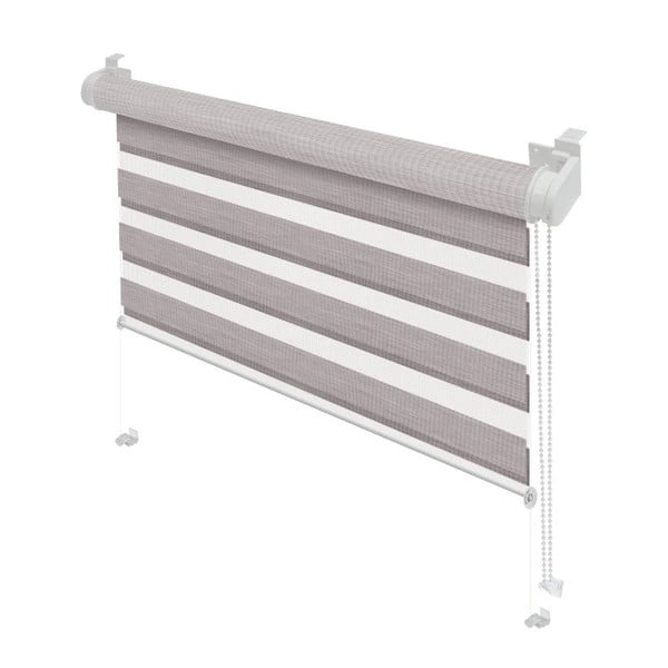 Tenda a pacchetto giorno/notte grigio tortora 42,5x150 cm Zebra Silvalin – Gardinia-image-1