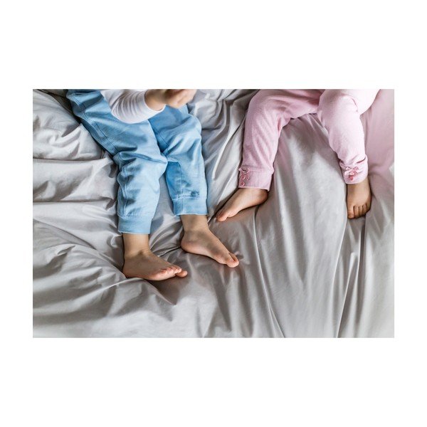 Copripiumino esteso grigio chiaro per letto matrimoniale in cotone egiziano 200x220 cm Perla - WeLoveBeds-image-3