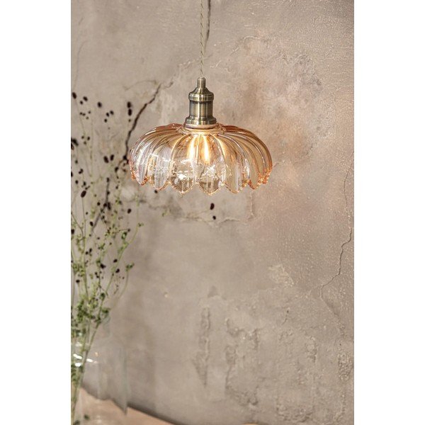 Lampadario color ottone e color ambra con paralume in vetro ø 25,5 cm Kurage – Markslöjd-image-3