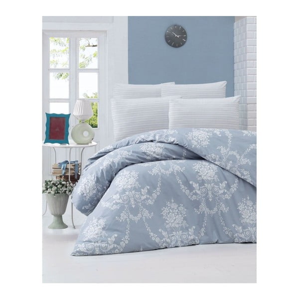 Biancheria da letto in cotone Ranforce con lenzuolo per letto matrimoniale Gloria Malo, 200 x 220 cm - Mijolnir