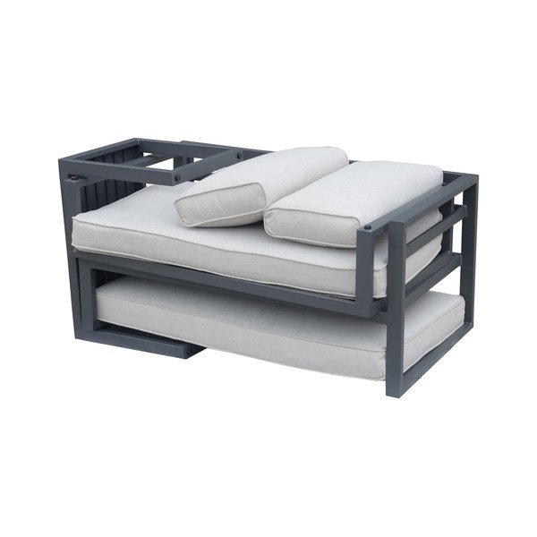 Set da giardino bianco e nero per 4 persone Jackson - Rojaplast-image-1